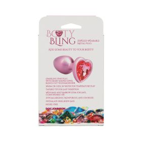 Booty Bling Metal Heart Plug - Small - Pink