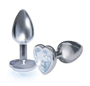 The 9'S The Silver Starter Heart Bejeweled Stainless Steel Plug - Diamond