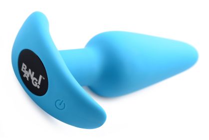 21X Silicone Butt Plug With Remote - Blue