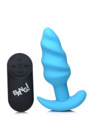 21X Silicone Swirl Plug With Remote - Blue