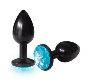 The 9'S The Silver Starter Anodized Bejeweled Stainless Steel Plug - Aqua