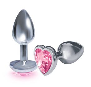 The 9'S The Silver Starter Heart Bejeweled Stainless Steel Plug - Pink