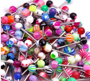 Mixed Color Tongue Nail X10 30 50 60 100Pcs Suit (quantity: 60PCS, Color: Mixed color)
