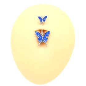 Creative Butterfly Navel Stud Dance Human Body Piercing Accessories (Color: Blue)