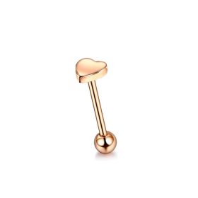 100 316L Cast Stainless Steel Peach Heart Human Body Piercing Accessories Tongue Pin (format: 1.6x16mm, Color: Rose Gold)